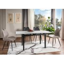 Стол обеденный SIGNAL GD017 белый мрамор/черный мат 110-170/74